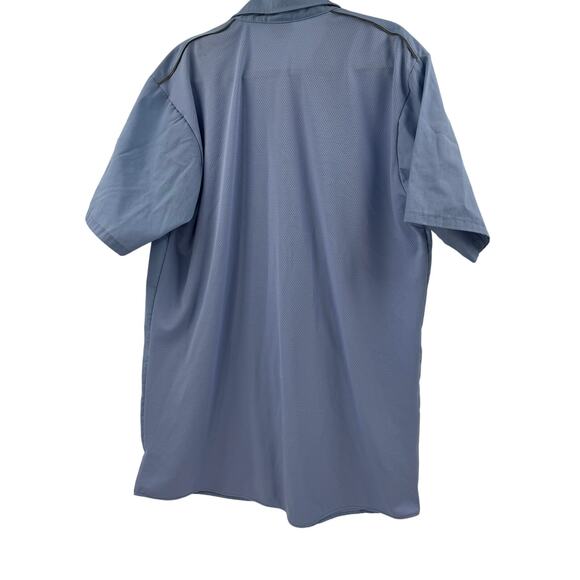 Red Kap blue button down Snap shirt - Picture 7 of 8